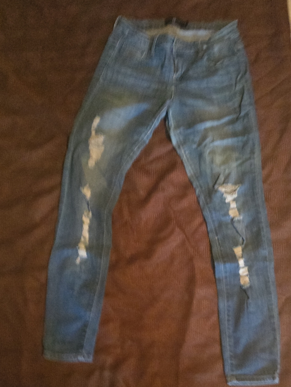 Cello Distressed Dark Blue Skinny Jeans for Women